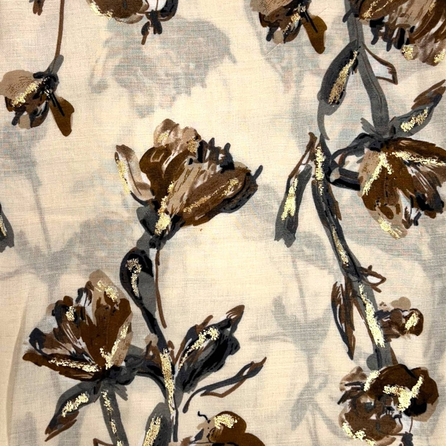 Jasmine flower print scarf - Cream