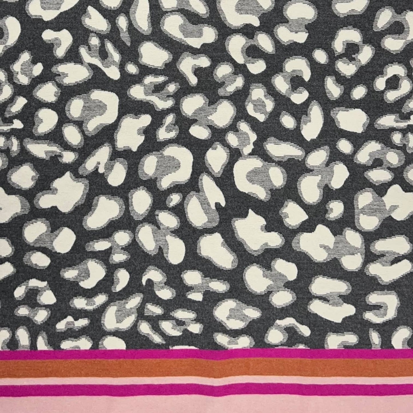 Leopard Print Scarf with Border