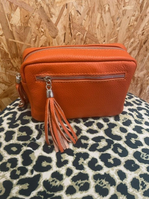 Isla Soft Leather Handbag - Dark Orange