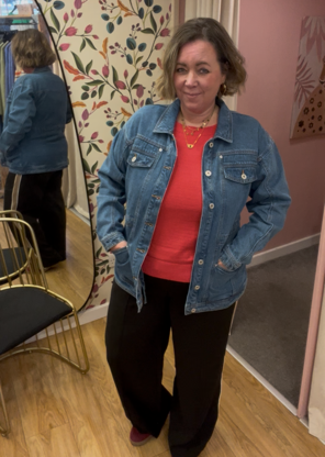 Longline Denim Jacket - Blue Denim