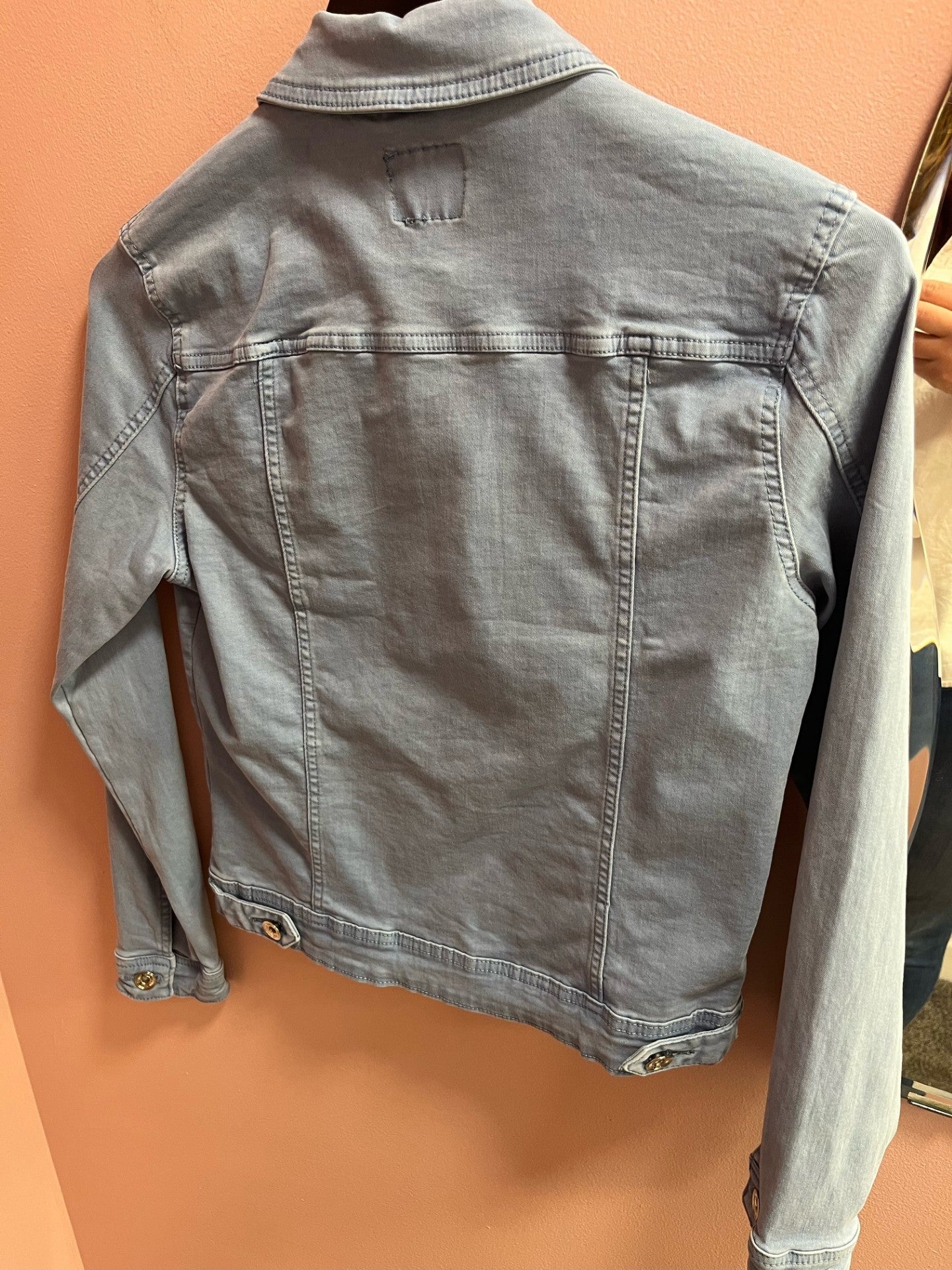 Sky Blue Washed Denim Cotton Stretch Jacket