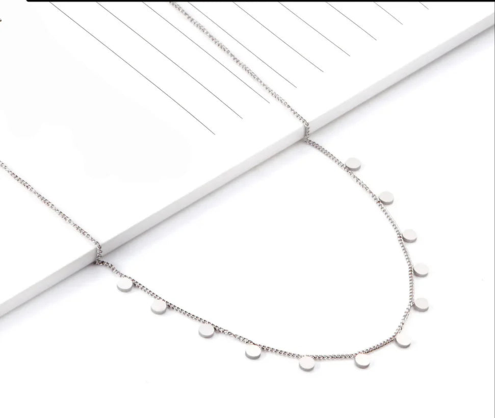 MG Mini Disc Short Necklace - Silver