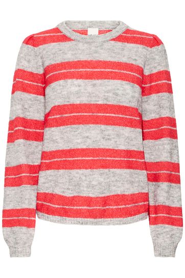 Dusty Stripe Jumper - Grey / Pink