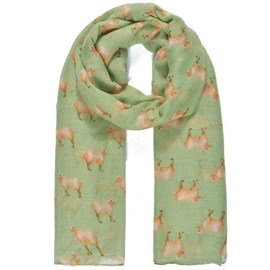 Mint Sheep Print Scarf