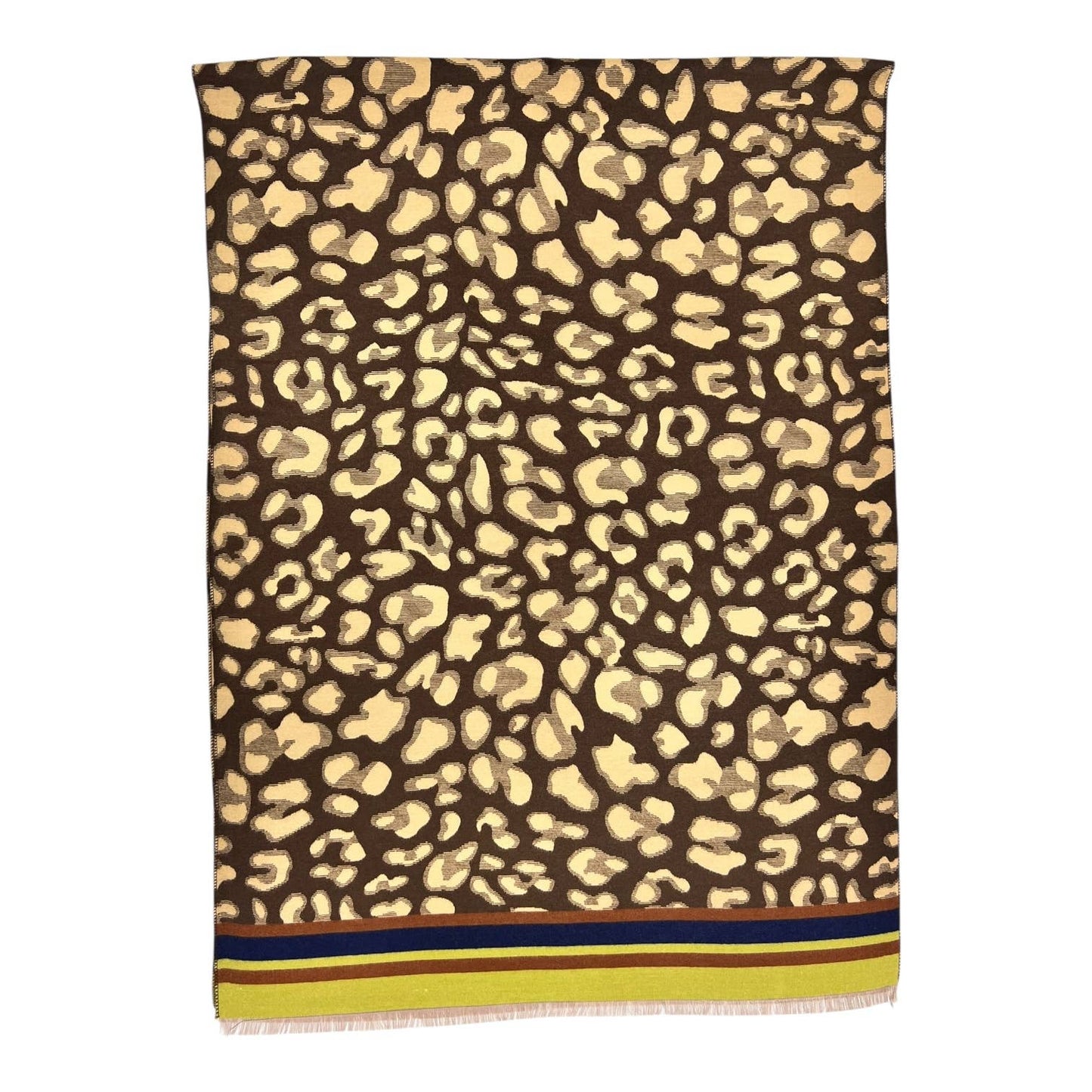 Leopard Print Scarf with Border