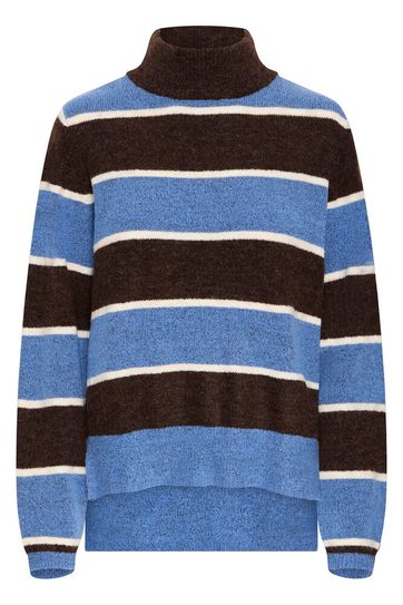 Ede Jumper - Coffee / Blue Stripe
