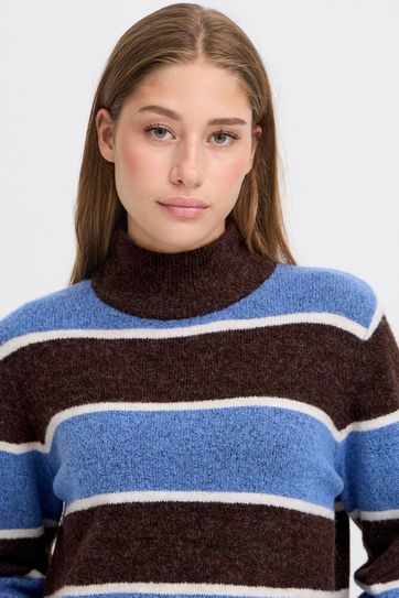 Ede Jumper - Coffee / Blue Stripe
