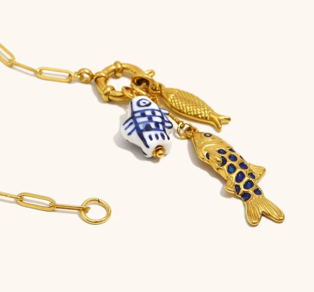 MG Blue Fish Necklace