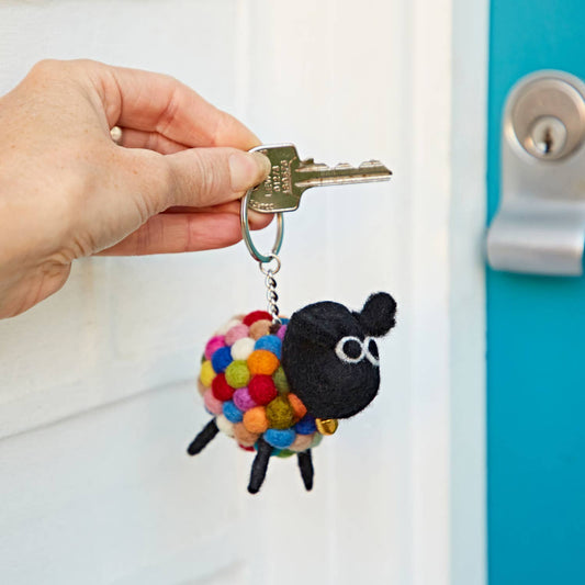 Felt Sheep Keyring