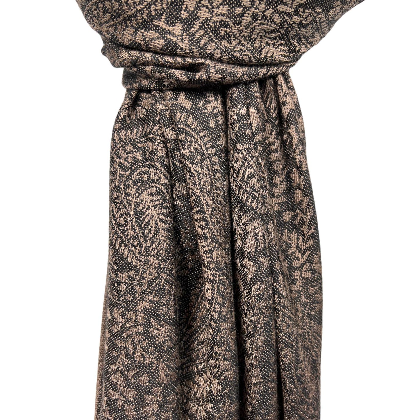 Silver Grey Paisley Print Pashmina