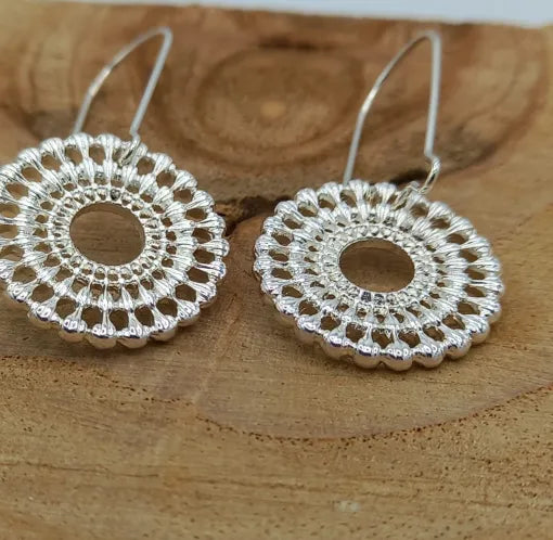 Filigree Circle Earring - Gold / Silver