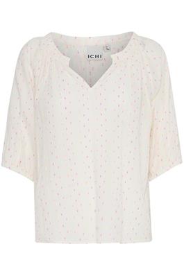 ICHI Embroidered Flecks Cotton Top