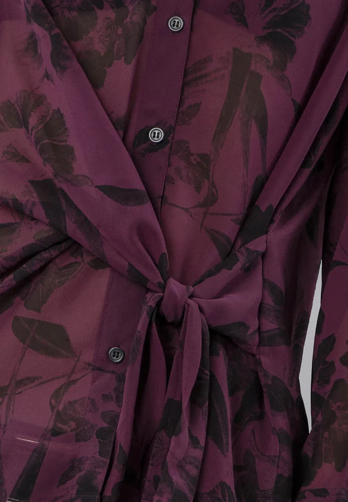 RELIGION Freya Knot Front Blouse - Mauve