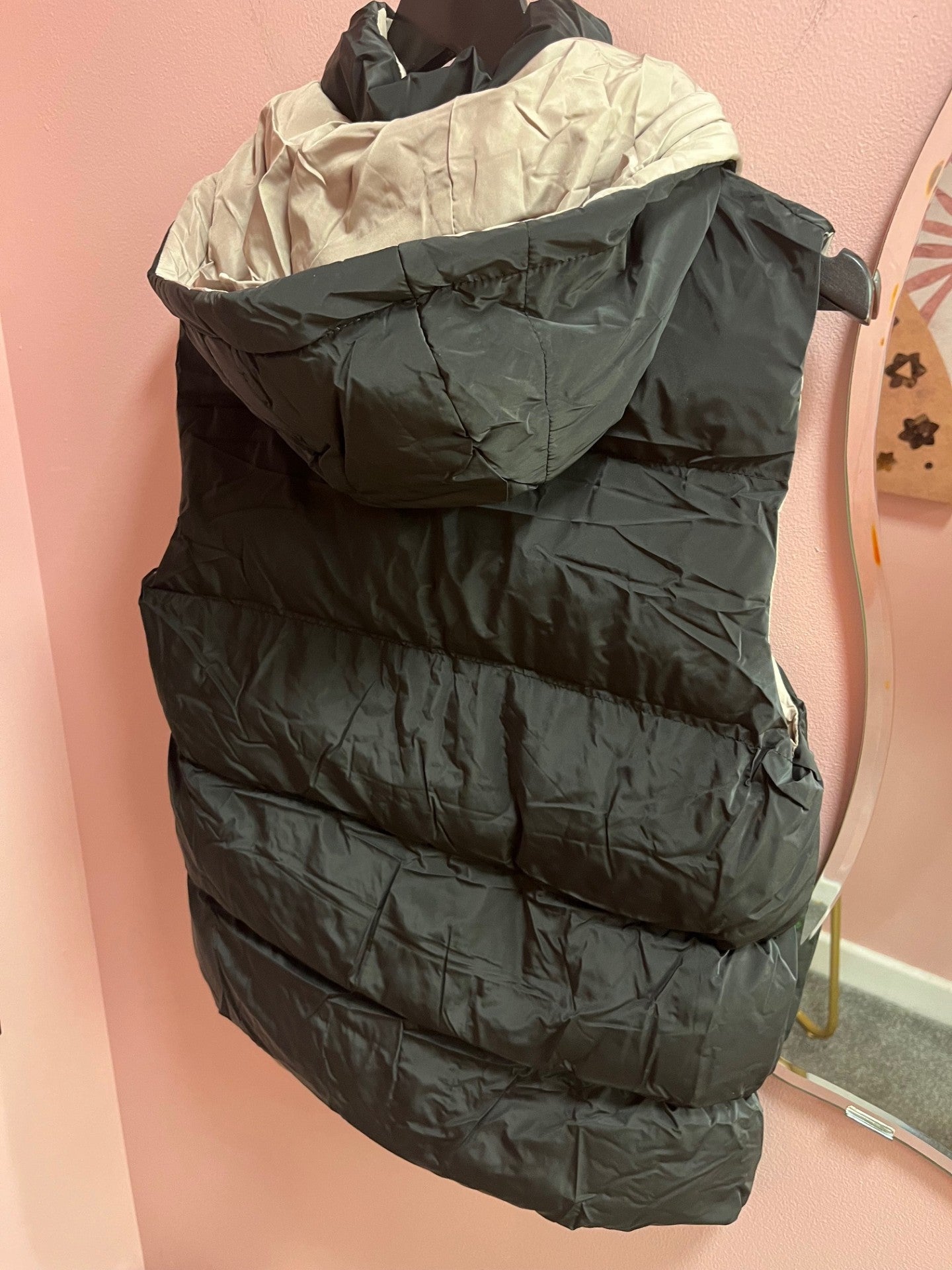 Leather Look Gilet Black