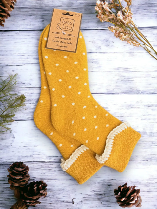 Cosy Socks - Gold Dotty