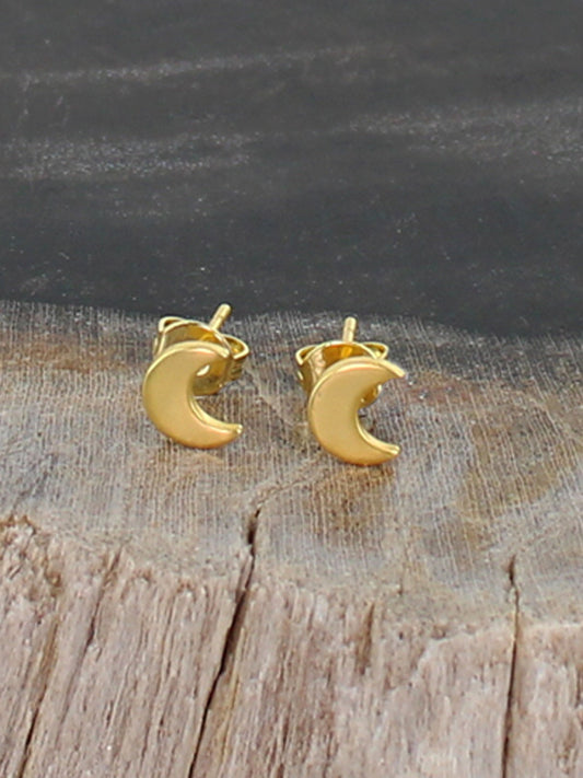 Moon Stud Earring - Gold