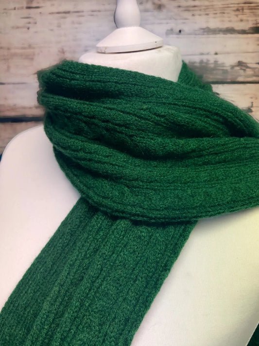 Cable Knit Scarf - Green