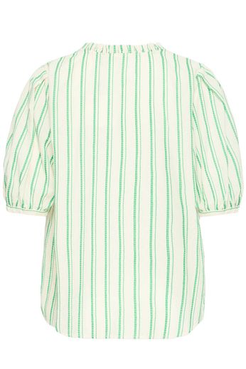 Embroidered Cotton Stripe Shirt - Green