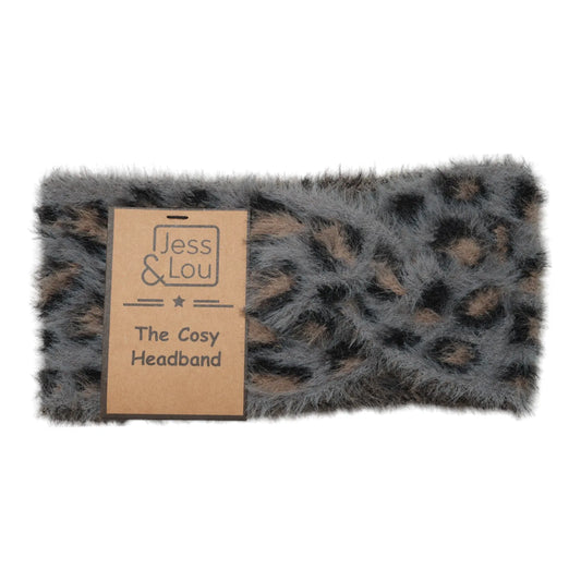 Cosy Headband - Grey Animal