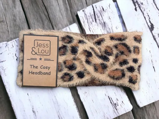 Animal Print Cosy Headband - Beige