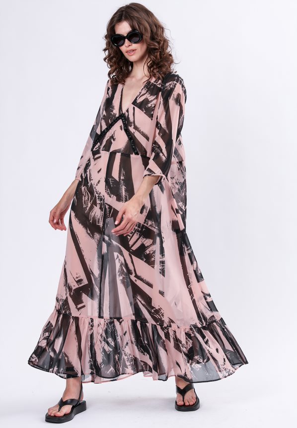 RELIGION Hematite Dress - Parallel Print