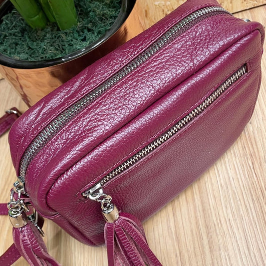 Isla Soft Leather Handbag - Burgundy