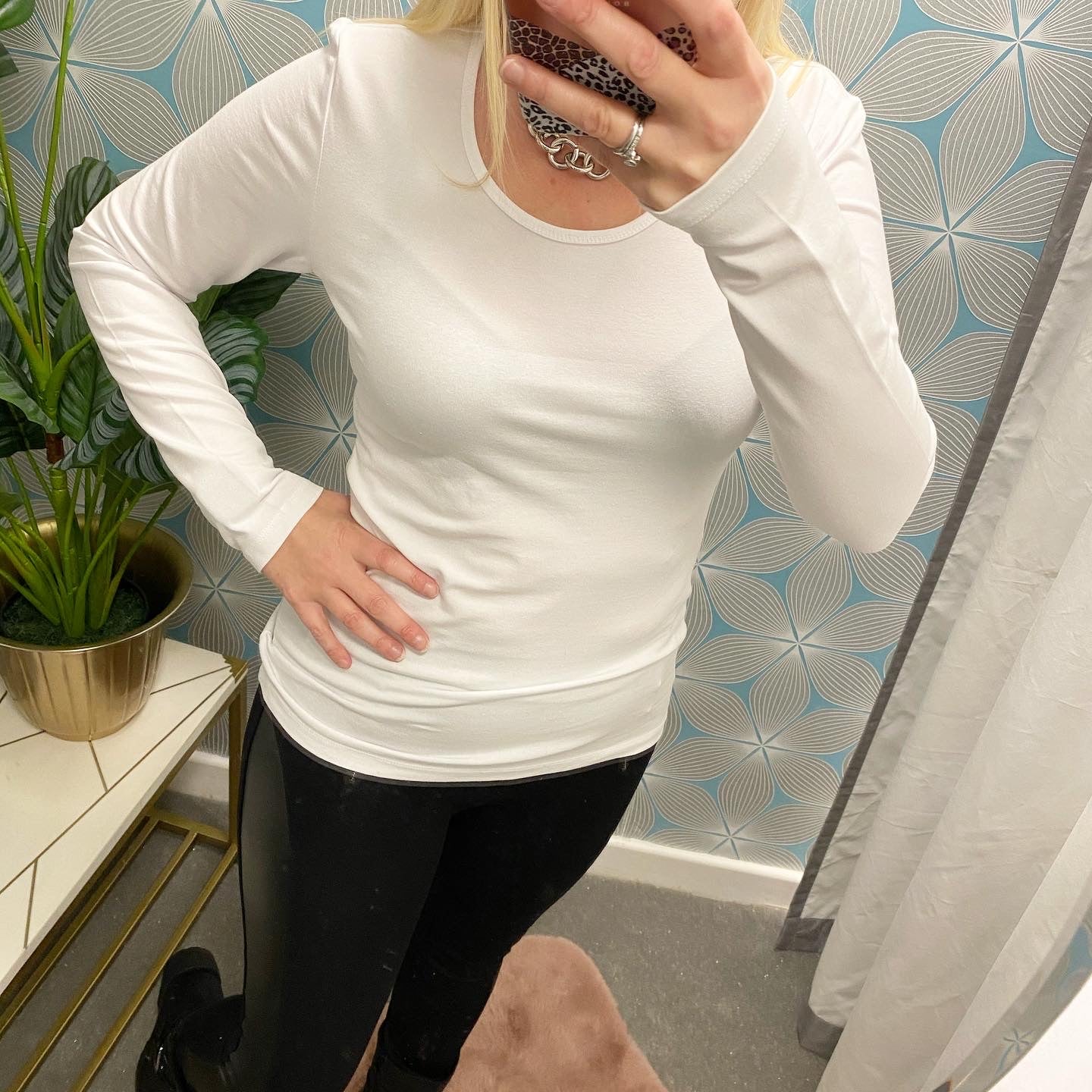 Round Neck Long Sleeve Tops - 2 colours