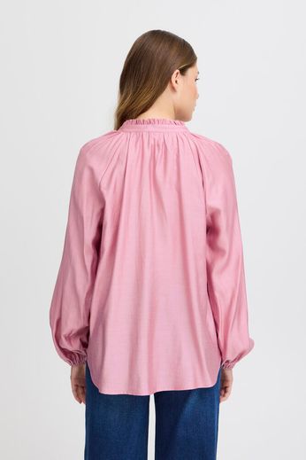 Karly Loose Neck Blouse - Pink