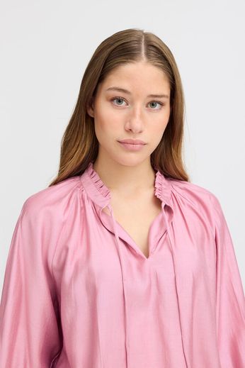 Karly Loose Neck Blouse - Pink