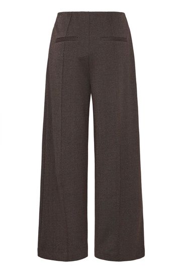 Kate Jacquard Trouser - Brown Herringbone