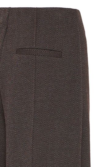 Kate Jacquard Trouser - Brown Herringbone