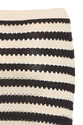 ICHI Knit Stripe Skirt - Black/Almond