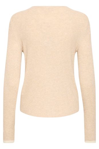 Layered Look Knit Top - Beige