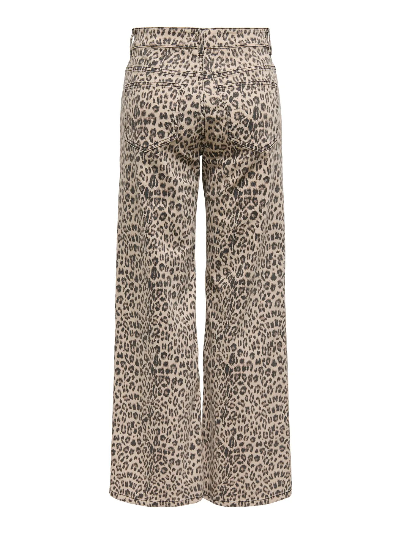 High Waist Wide Leg Jean - Leopard Print