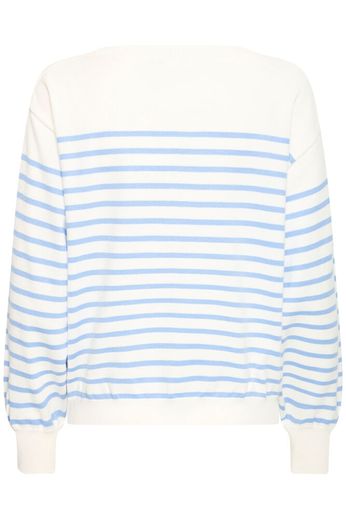 Lightweight Boatneck Jumper - Blue / Cream Stripe