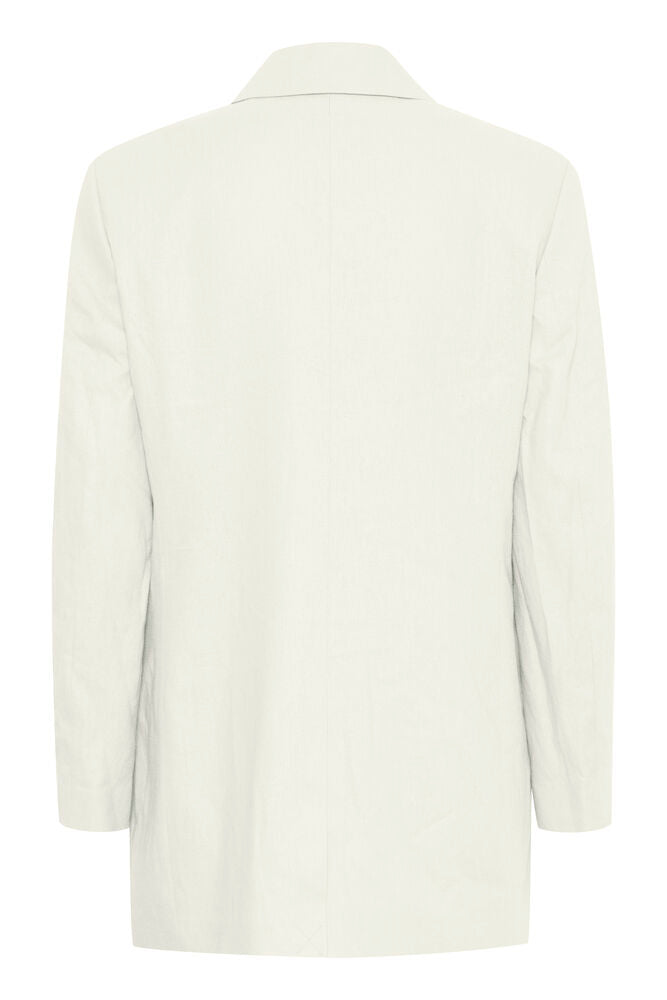 The Salerno Longline Linen Blend Blazer - White