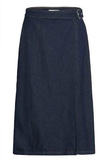 Iris Midi A-Line Denim Skirt