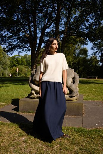 Mara Knit Top with Button Back - Cloud