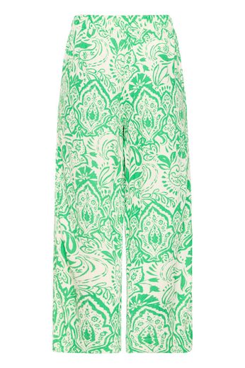 Loose Fit Trouser - Green Print