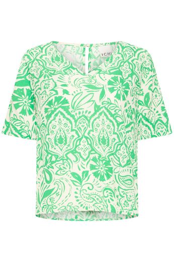 Marrakech V Neck Top - Green Print
