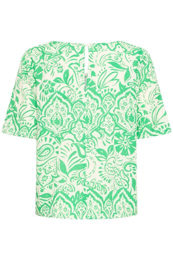 Marrakech V Neck Top - Green Print