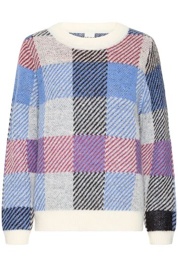 Check Jumper - Blue Maroon Mix