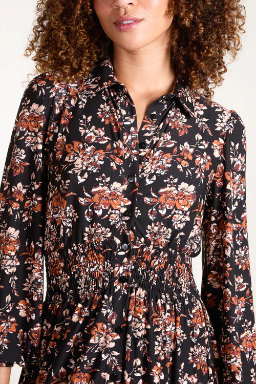Autumn Floral Shirt Dress