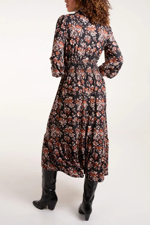 Autumn Floral Shirt Dress