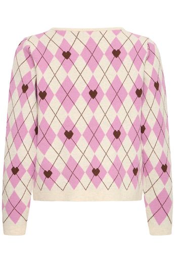 Brielle Jumper - Pink & Beige Argyle