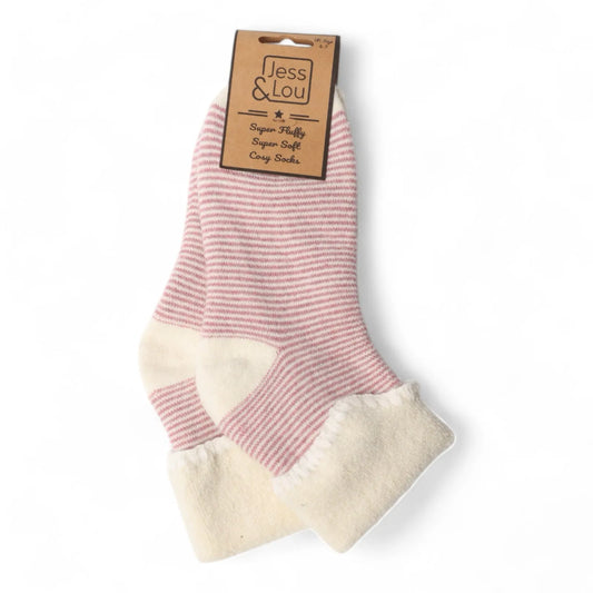 Cosy Sock with Cuff - Pink Stripe