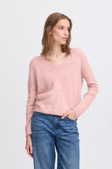 Mara V Neck Jumper - Zepher Pink