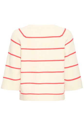 Boston Half Sleeve Rib Knit - Pink / Cream Stripe