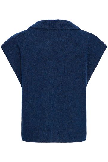 Collared Knit Tank - Indigo Blue
