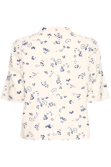 Gwyn Half Sleeve Blouse - Blue floral